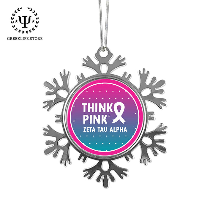 Zeta Tau Alpha Christmas Ornament - Snowflake Metal