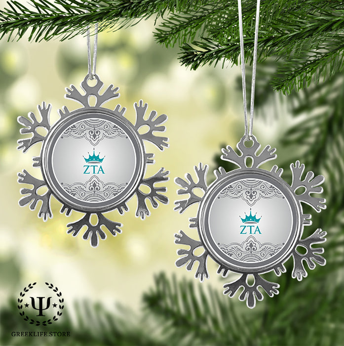 Zeta Tau Alpha Christmas Ornament - Snowflake Metal