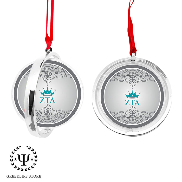 Zeta Tau Alpha Christmas Reversible Flat Round Ornament