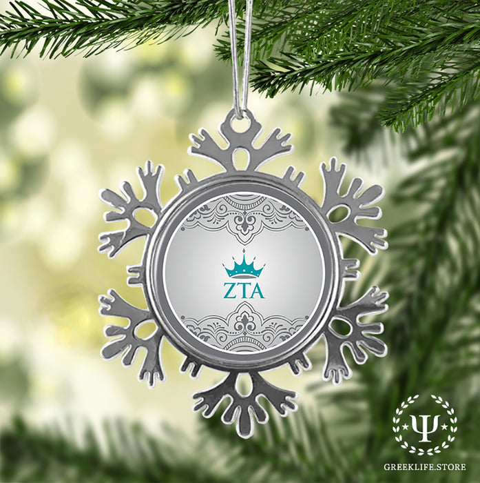 Zeta Tau Alpha Christmas Ornament - Snowflake Metal