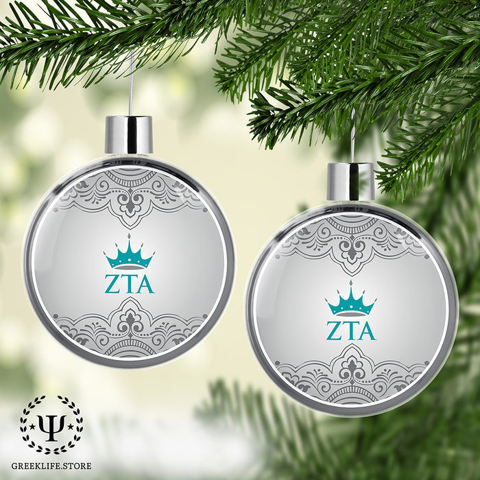 Zeta Tau Alpha Christmas Ornament Flat Round