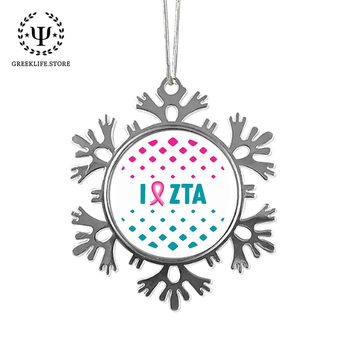 Zeta Tau Alpha Christmas Ornament - Snowflake Metal