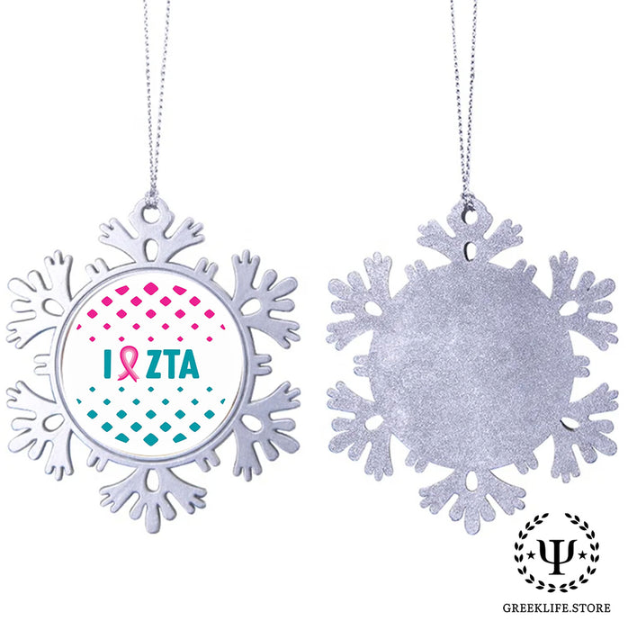 Zeta Tau Alpha Christmas Ornament - Snowflake Metal