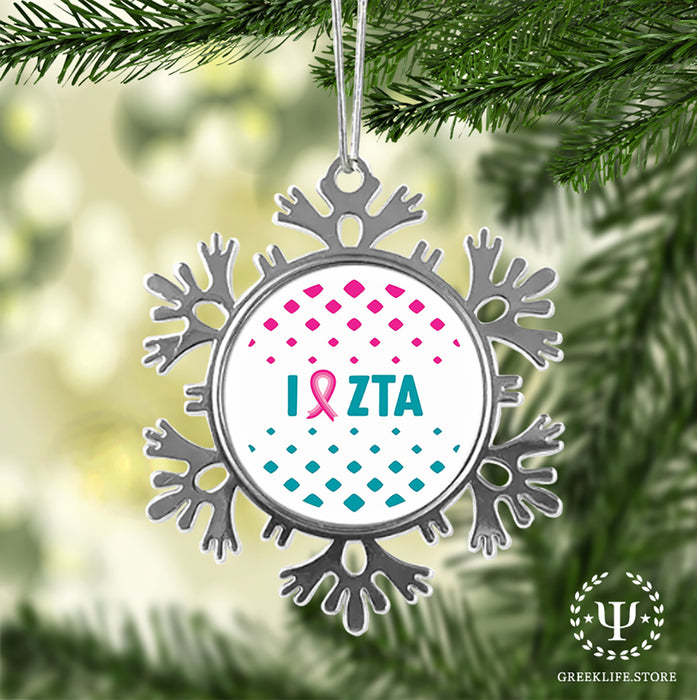 Zeta Tau Alpha Christmas Ornament - Snowflake Metal