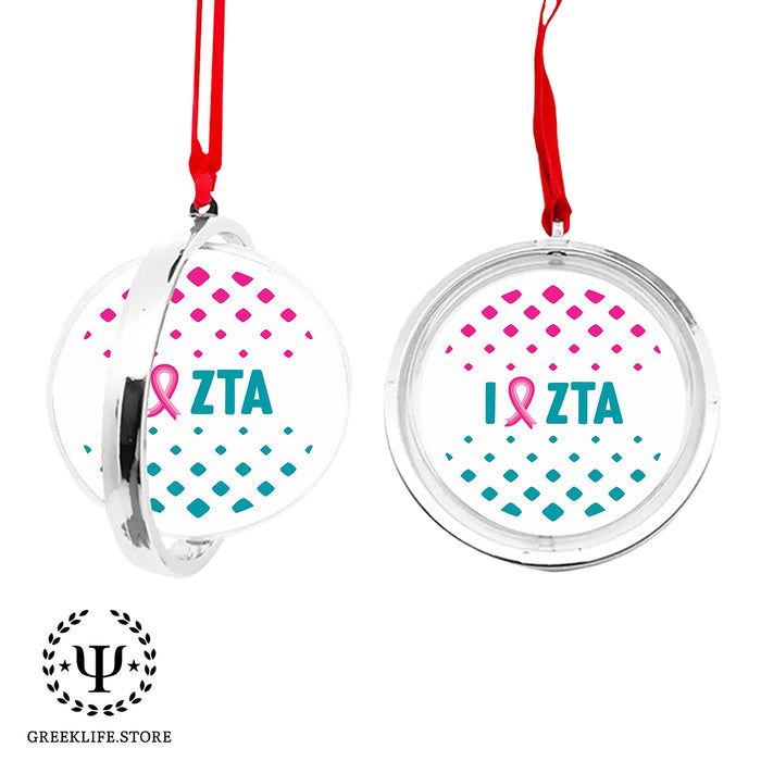 Zeta Tau Alpha Christmas Reversible Flat Round Ornament
