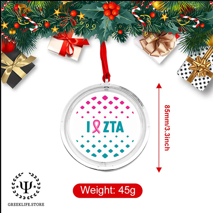 Zeta Tau Alpha Christmas Reversible Flat Round Ornament
