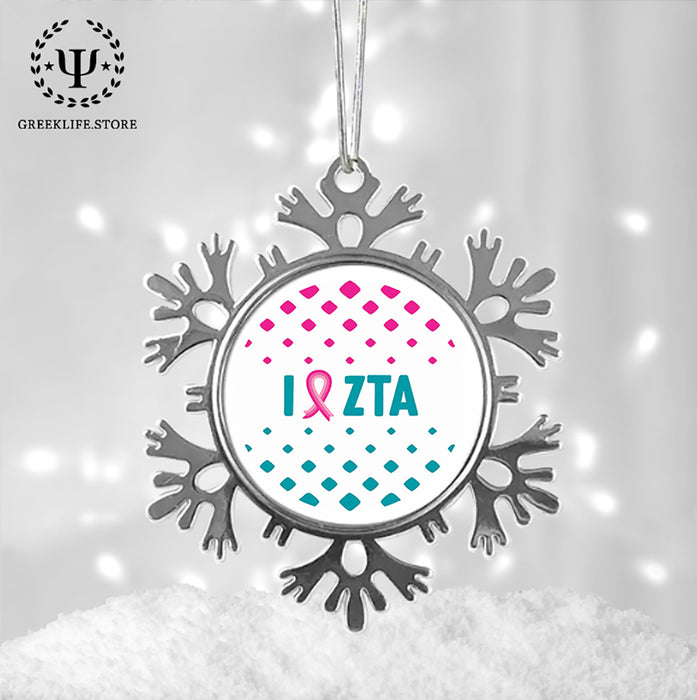 Zeta Tau Alpha Christmas Ornament - Snowflake Metal