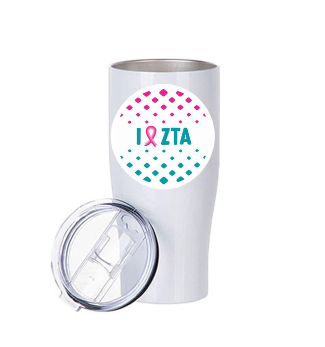 Zeta Tau Alpha Stainless Steel Tumbler - 20oz - Ringed Base