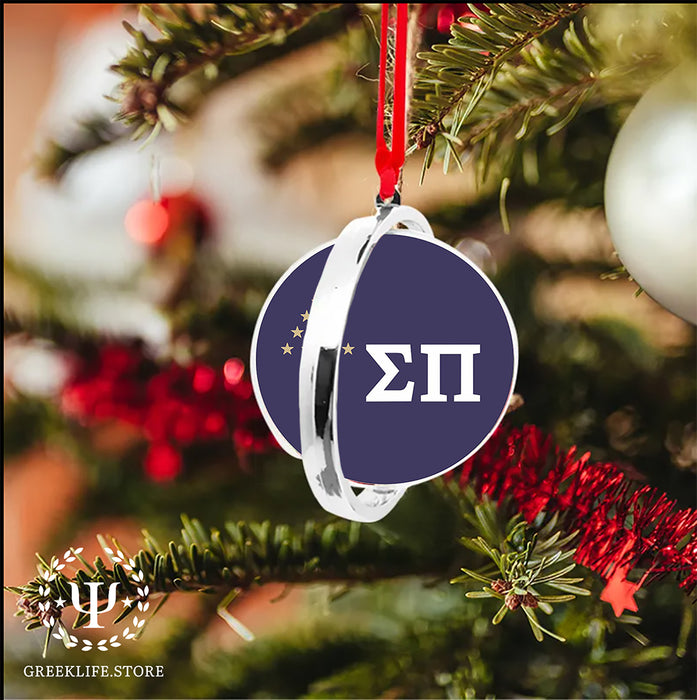 Sigma Pi Christmas Reversible Flat Round Ornament