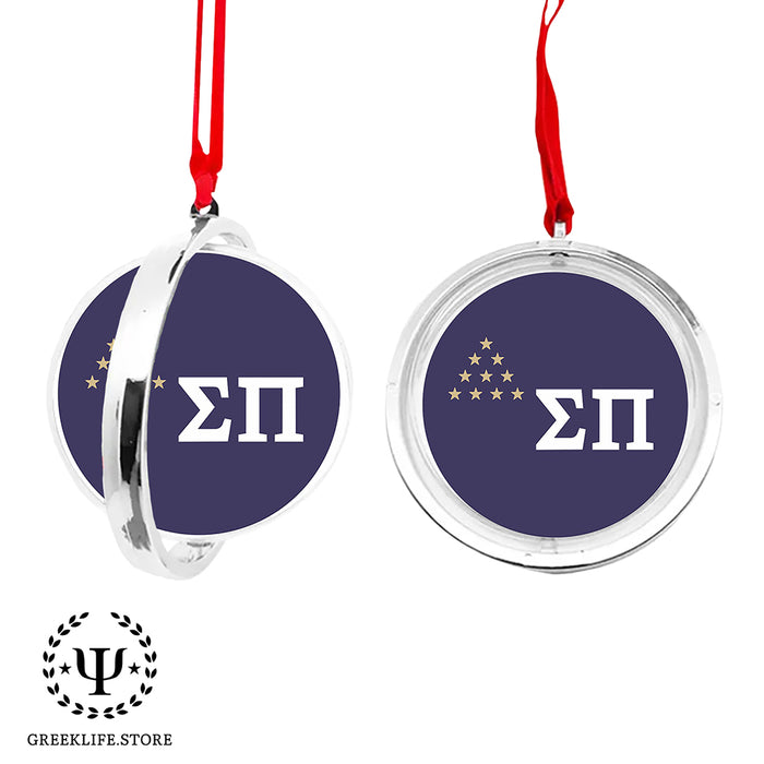 Sigma Pi Christmas Reversible Flat Round Ornament