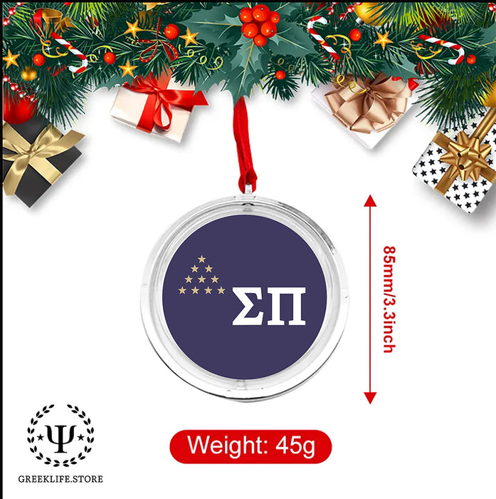 Sigma Pi Christmas Reversible Flat Round Ornament