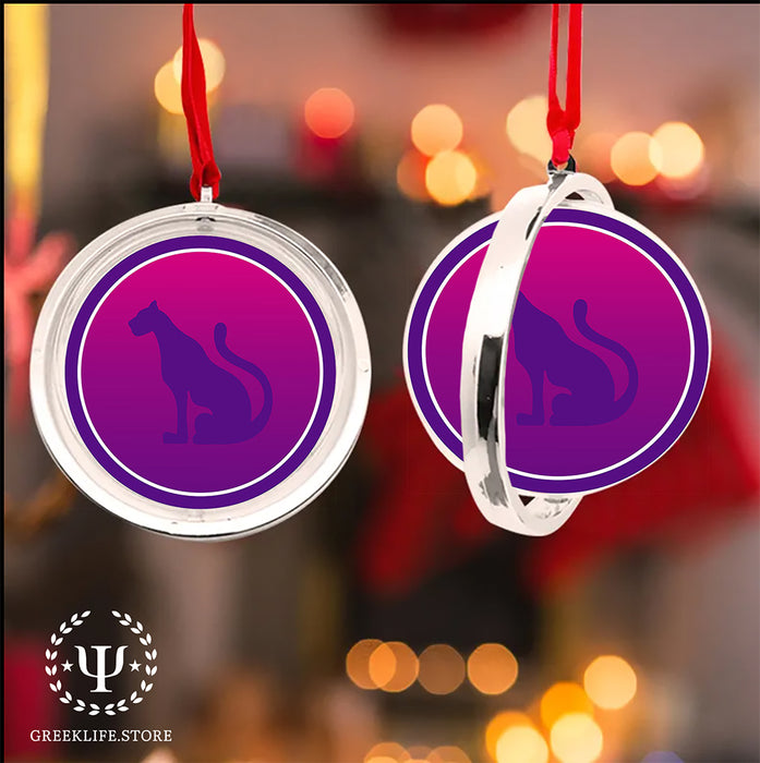 Sigma Lambda Gamma Christmas Reversible Flat Round Ornament
