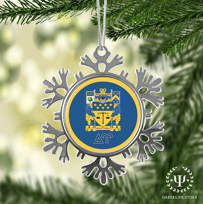 Delta Upsilon Christmas Ornament - Snowflake Metal