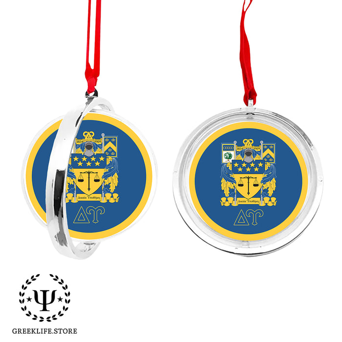 Delta Upsilon Christmas Reversible Flat Round Ornament