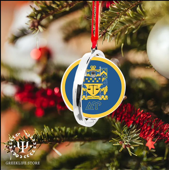 Delta Upsilon Christmas Reversible Flat Round Ornament