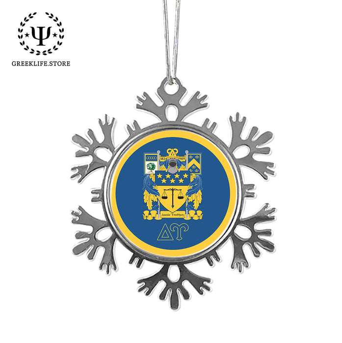 Delta Upsilon Christmas Ornament - Snowflake Metal