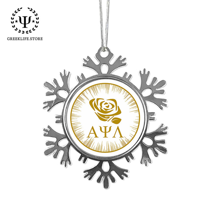 Alpha Psi Lambda Christmas Ornament - Snowflake Metal