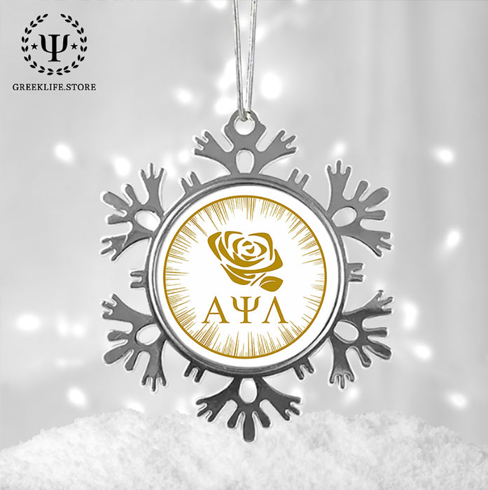 Alpha Psi Lambda Christmas Ornament - Snowflake Metal