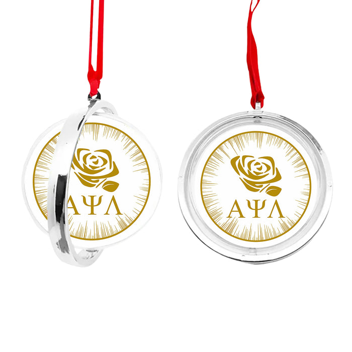 Alpha Psi Lambda Christmas Reversible Flat Round Ornament