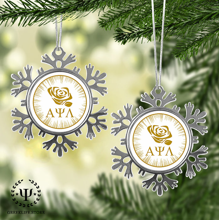 Alpha Psi Lambda Christmas Ornament - Snowflake Metal