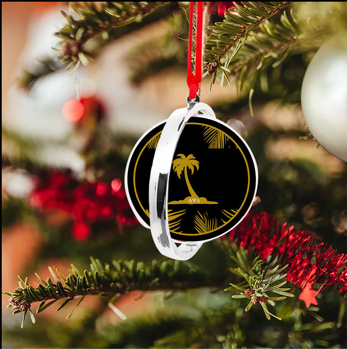 Alpha Psi Lambda Christmas Reversible Flat Round Ornament