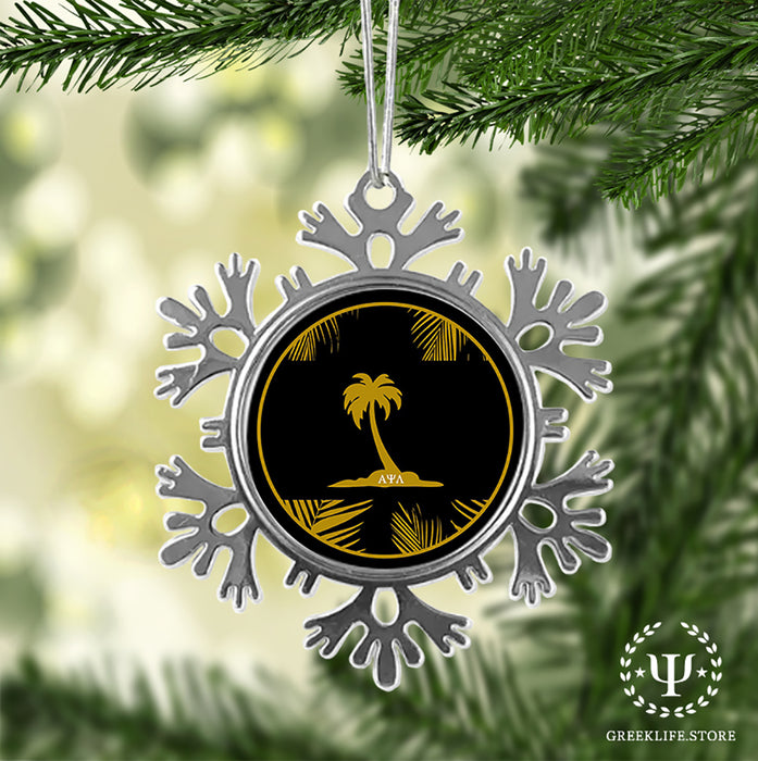 Alpha Psi Lambda Christmas Ornament - Snowflake Metal