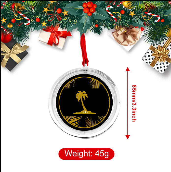 Alpha Psi Lambda Christmas Reversible Flat Round Ornament