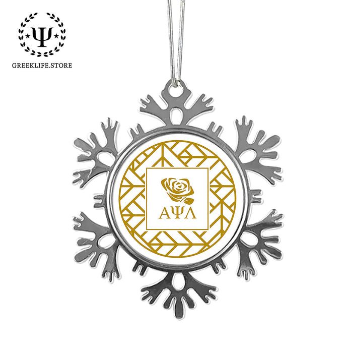 Alpha Psi Lambda Christmas Ornament - Snowflake Metal