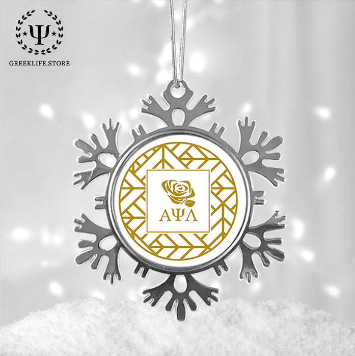 Alpha Psi Lambda Christmas Ornament - Snowflake Metal
