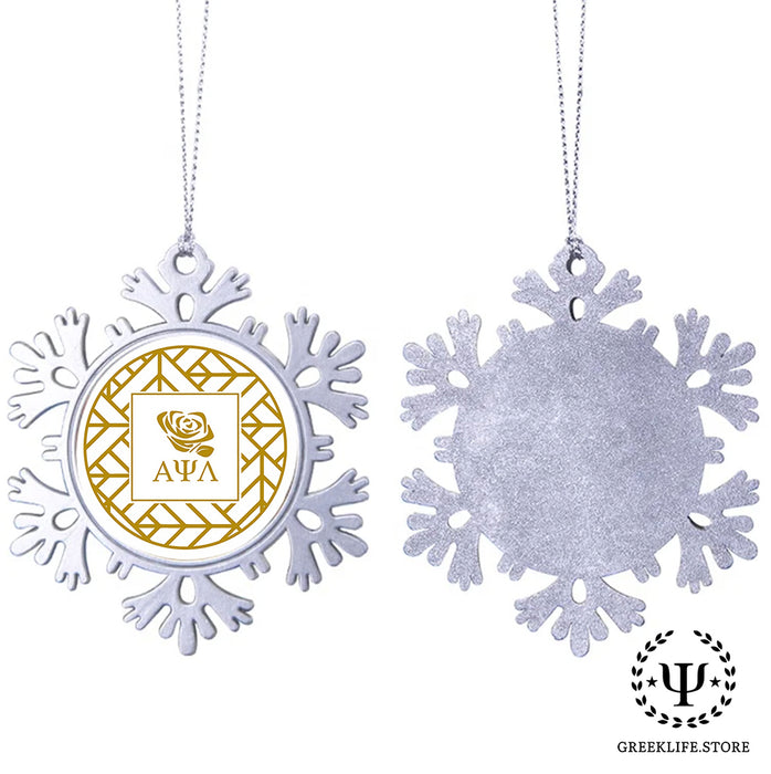 Alpha Psi Lambda Christmas Ornament - Snowflake Metal