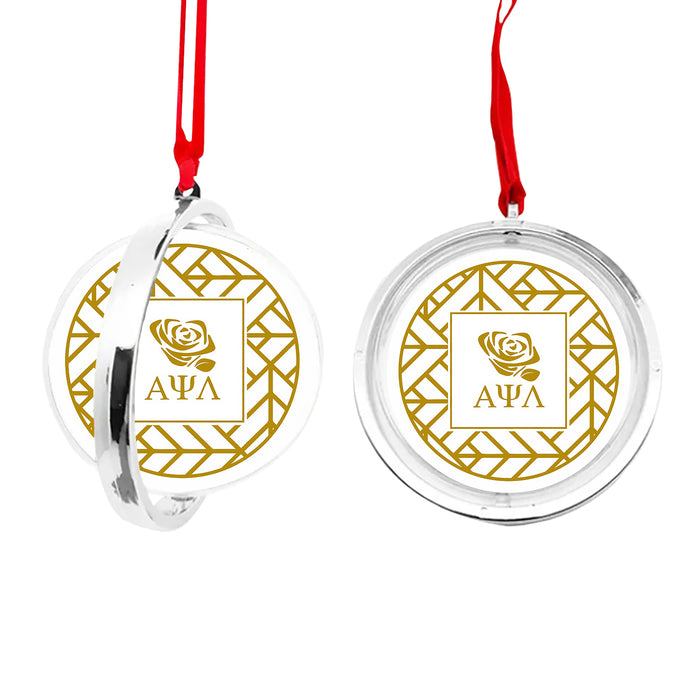 Alpha Psi Lambda Christmas Reversible Flat Round Ornament