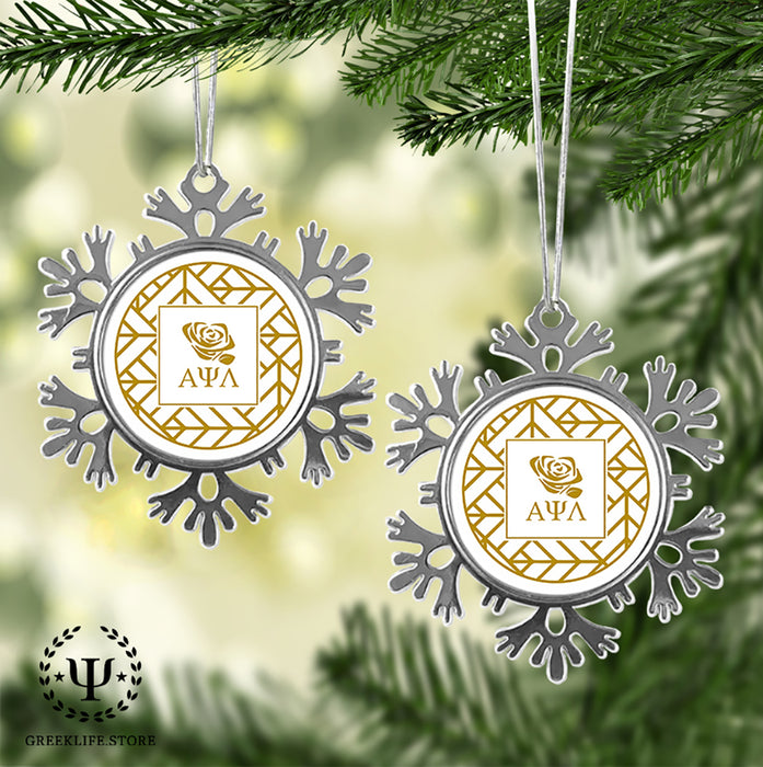 Alpha Psi Lambda Christmas Ornament - Snowflake Metal