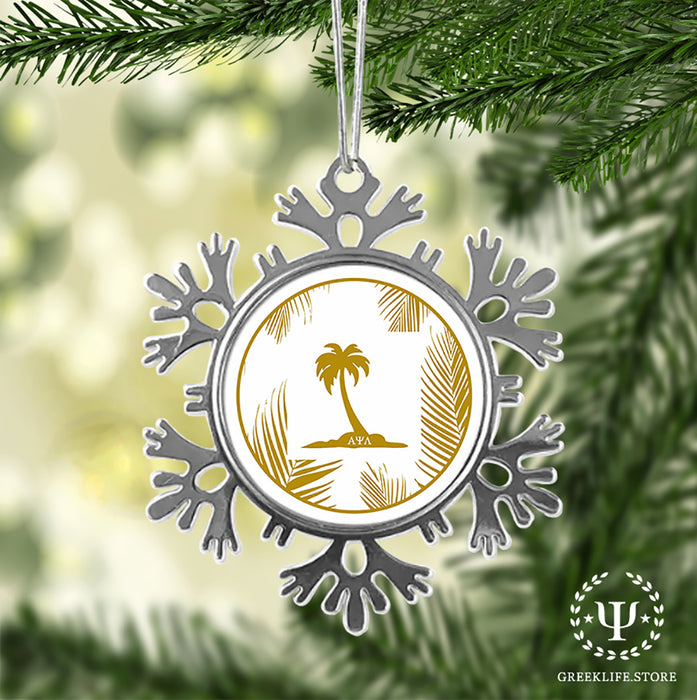 Alpha Psi Lambda Christmas Ornament - Snowflake Metal