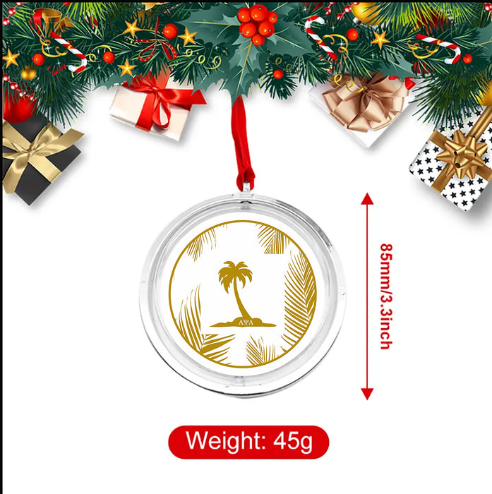 Alpha Psi Lambda Christmas Reversible Flat Round Ornament