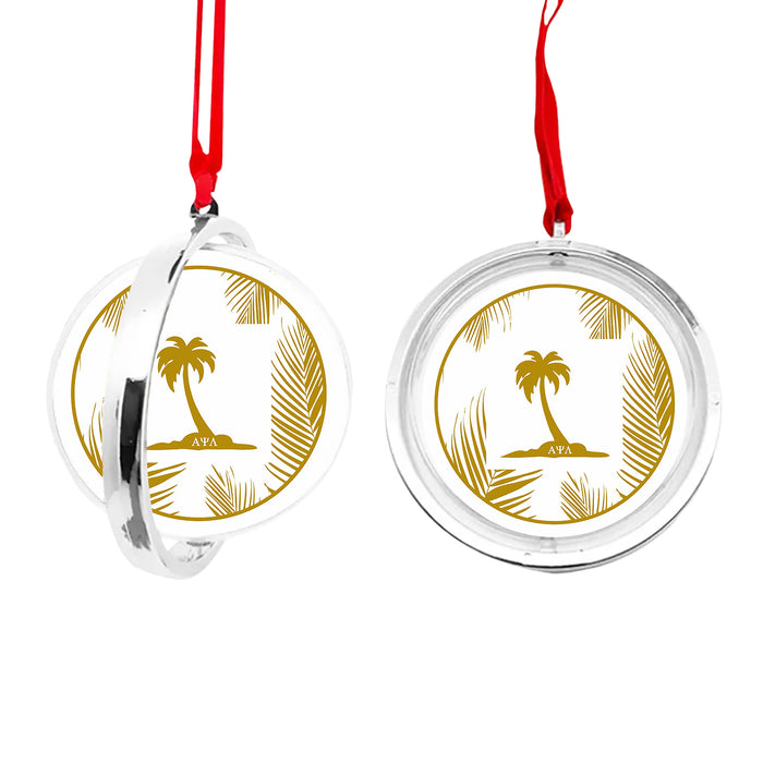 Alpha Psi Lambda Christmas Reversible Flat Round Ornament