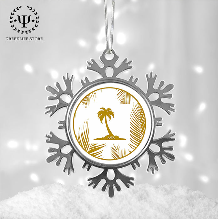 Alpha Psi Lambda Christmas Ornament - Snowflake Metal