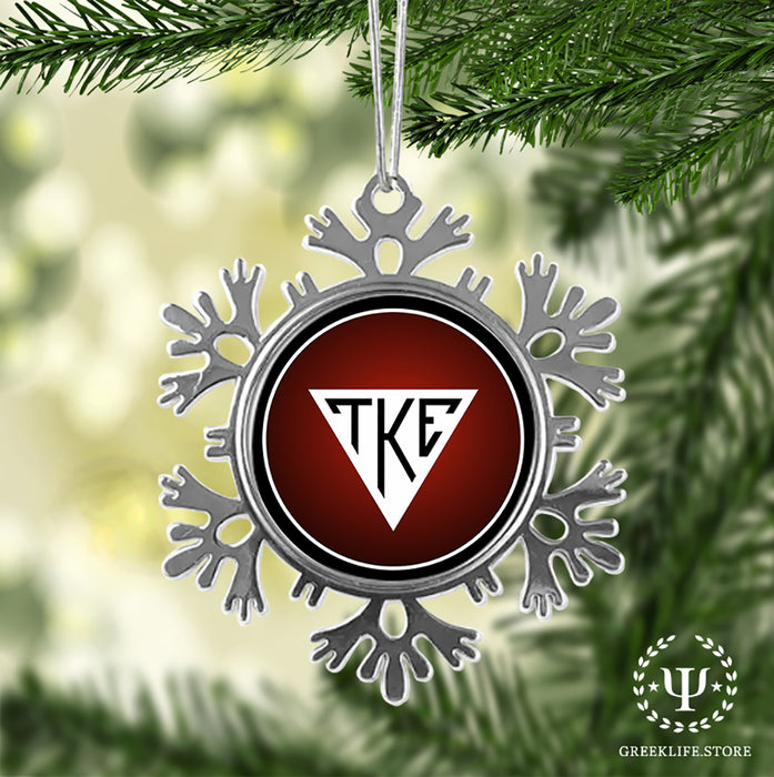 Tau Kappa Epsilon Christmas Ornament - Snowflake Metal