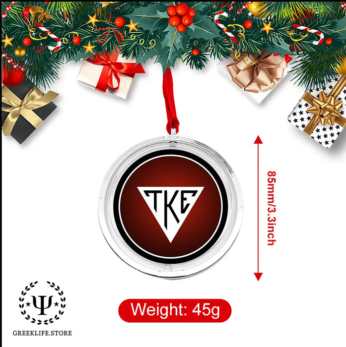 Tau Kappa Epsilon Christmas Reversible Flat Round Ornament