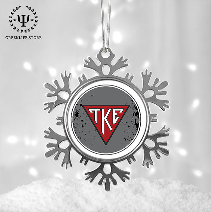 Tau Kappa Epsilon Christmas Ornament - Snowflake Metal