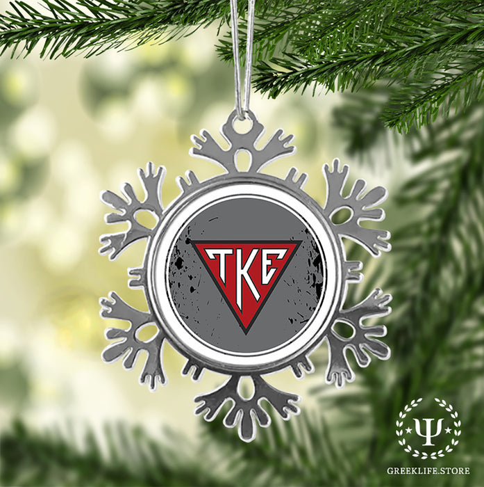 Tau Kappa Epsilon Christmas Ornament - Snowflake Metal