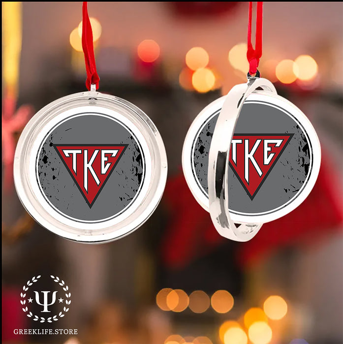 Tau Kappa Epsilon Christmas Reversible Flat Round Ornament