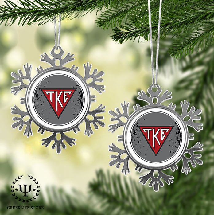 Tau Kappa Epsilon Christmas Ornament - Snowflake Metal