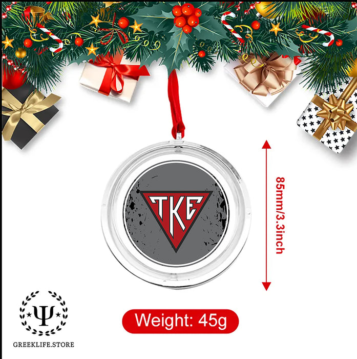 Tau Kappa Epsilon Christmas Reversible Flat Round Ornament