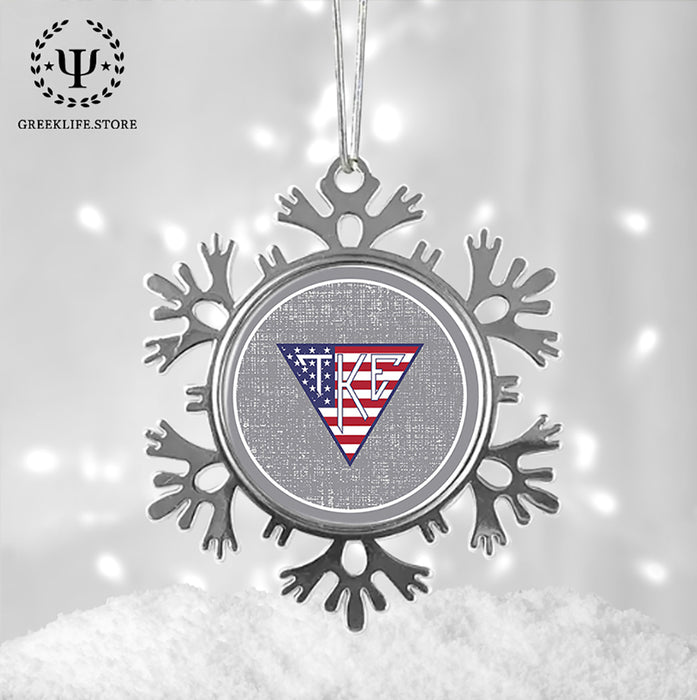Tau Kappa Epsilon Christmas Ornament - Snowflake Metal