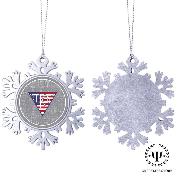 Tau Kappa Epsilon Christmas Ornament - Snowflake Metal