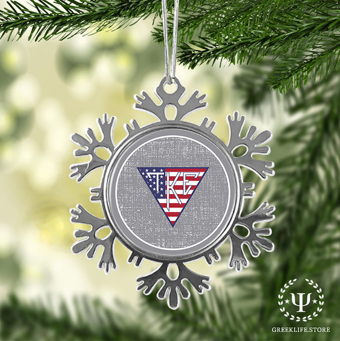 Tau Kappa Epsilon Christmas Ornament - Snowflake Metal
