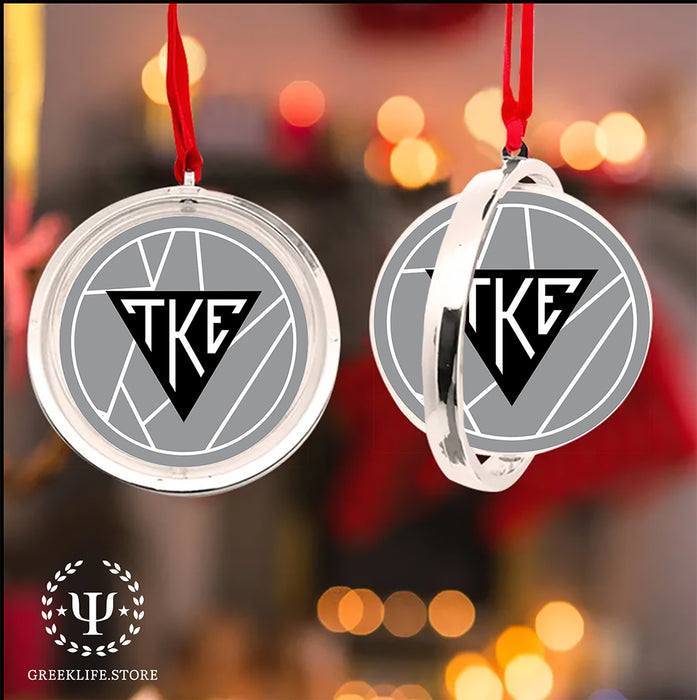 Tau Kappa Epsilon Christmas Reversible Flat Round Ornament