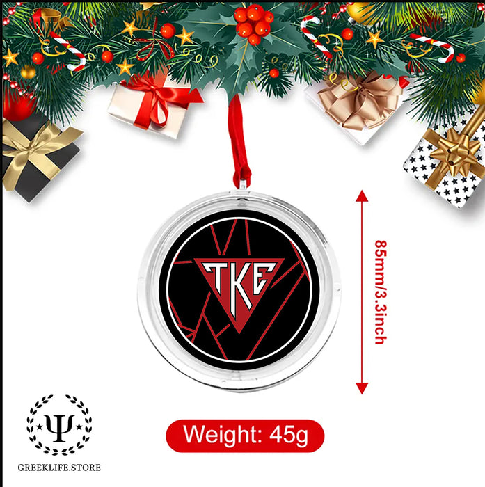 Tau Kappa Epsilon Christmas Reversible Flat Round Ornament