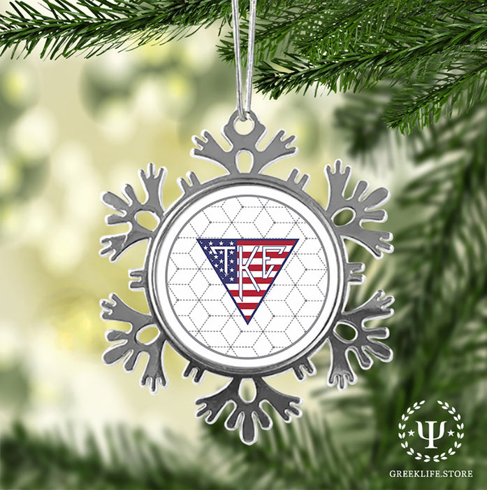 Tau Kappa Epsilon Christmas Ornament - Snowflake Metal