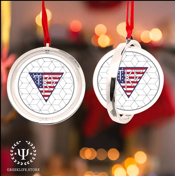 Tau Kappa Epsilon Christmas Reversible Flat Round Ornament